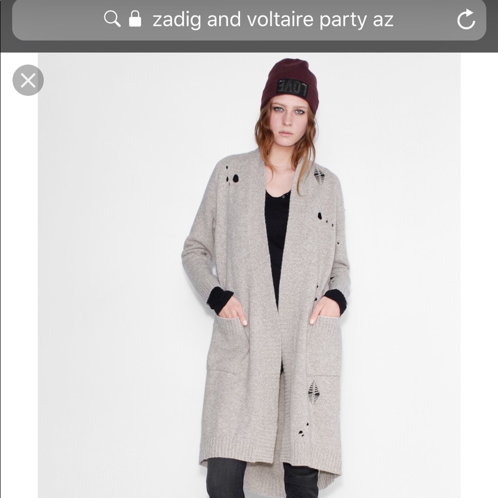 ISO Zadig & Voltaire Party AZ cardigan Size Small